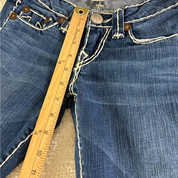 True Religion Jeans Womens Sz 25 Stitch Embroidered Johnny Super T Blue straight - Picture 7 of 13